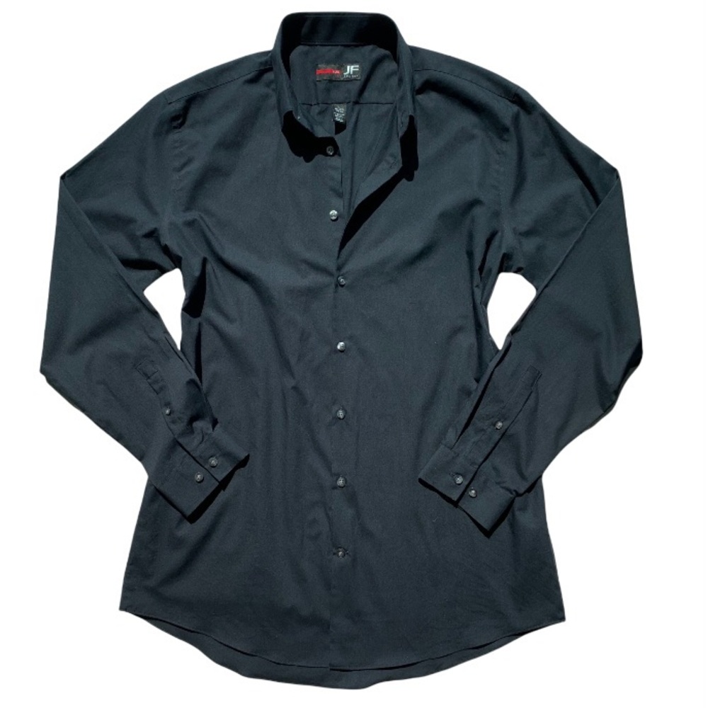 Sheer Black Monochrome Matrix Button Down Shirt
